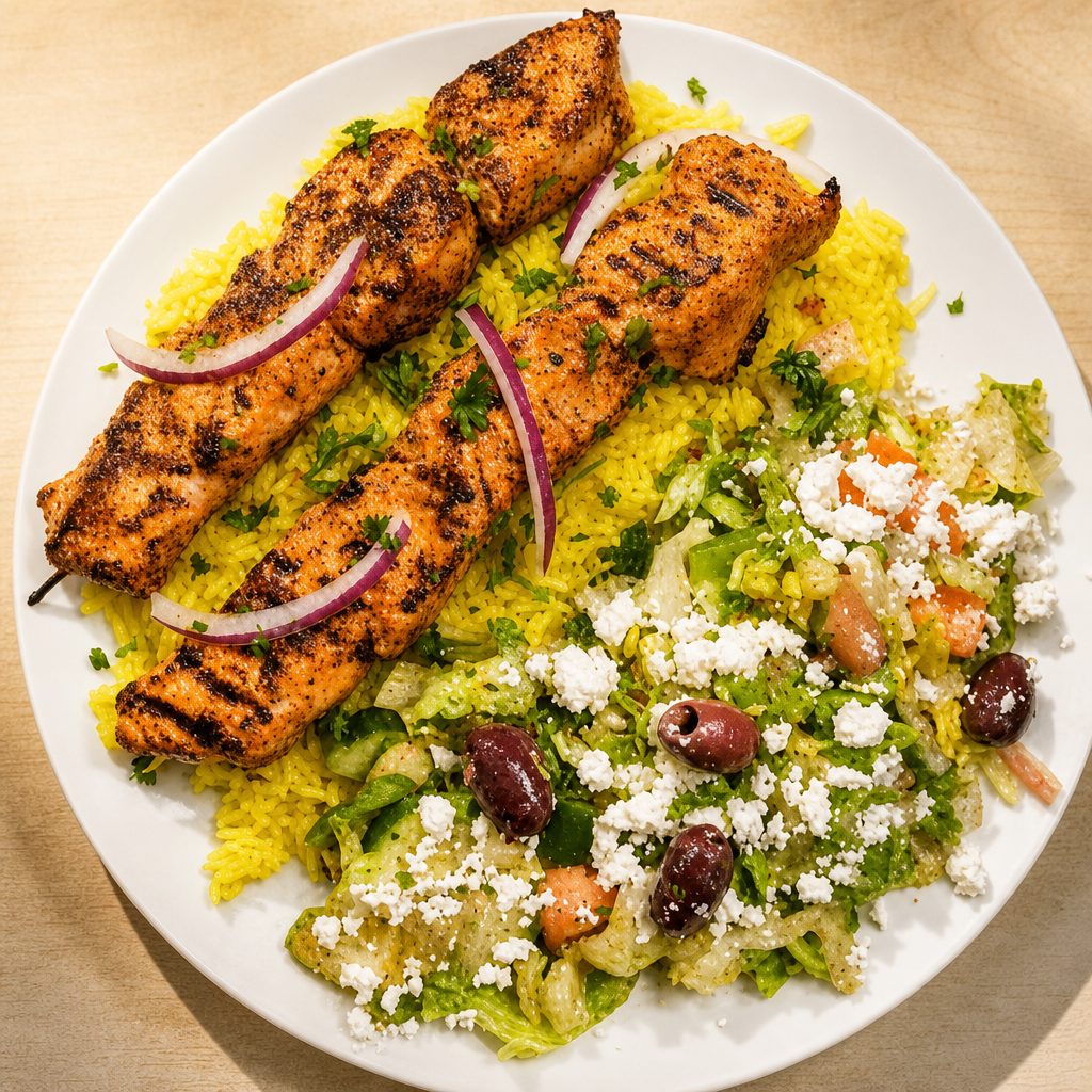 Chicken Kabob Plate.